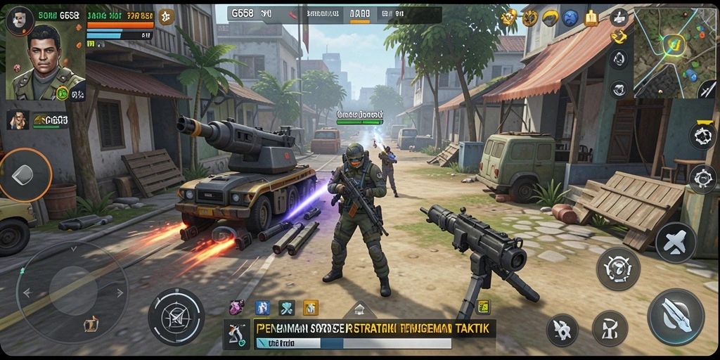 Screenshot gameplay G668 yang menunjukkan pertempuran strategis.
