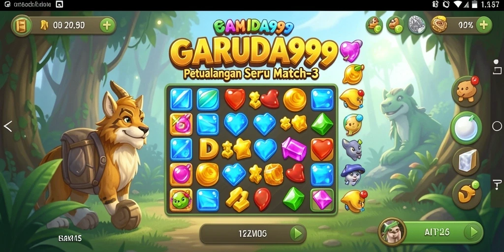 Tampilan gameplay menarik dari GARUDA999 yang menampilkan momen seru dalam permainan Match-3.