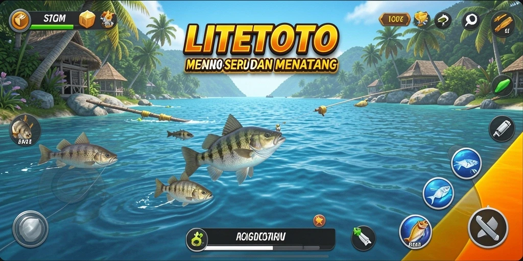 Screenshot gameplay LITETOTO menampilkan pengalaman memancing yang mendebarkan.