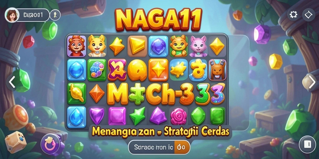 Tangkapan layar NAGA11 menampilkan aksi seru dari gameplay Match-3 yang menantang.