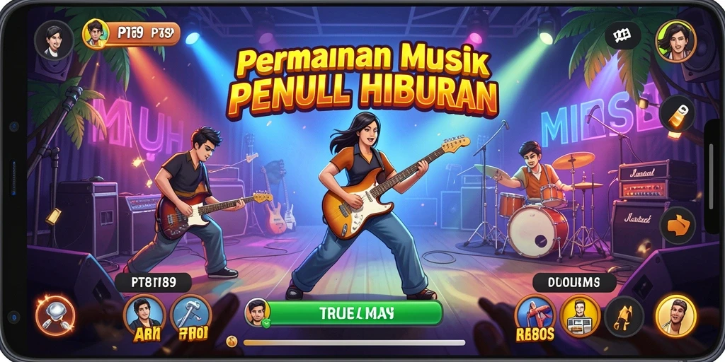 Tampilan gameplay <strong>PT89</strong> saat bersaing dalam tantangan musik.