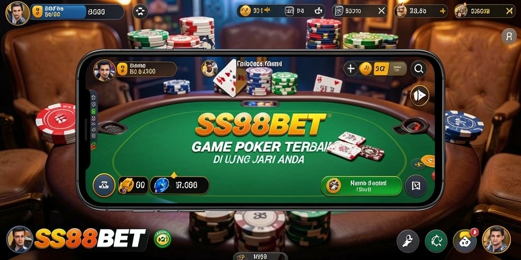 Screenshot gameplay SS88BET menunjukkan aksi Poker yang mendebarkan.