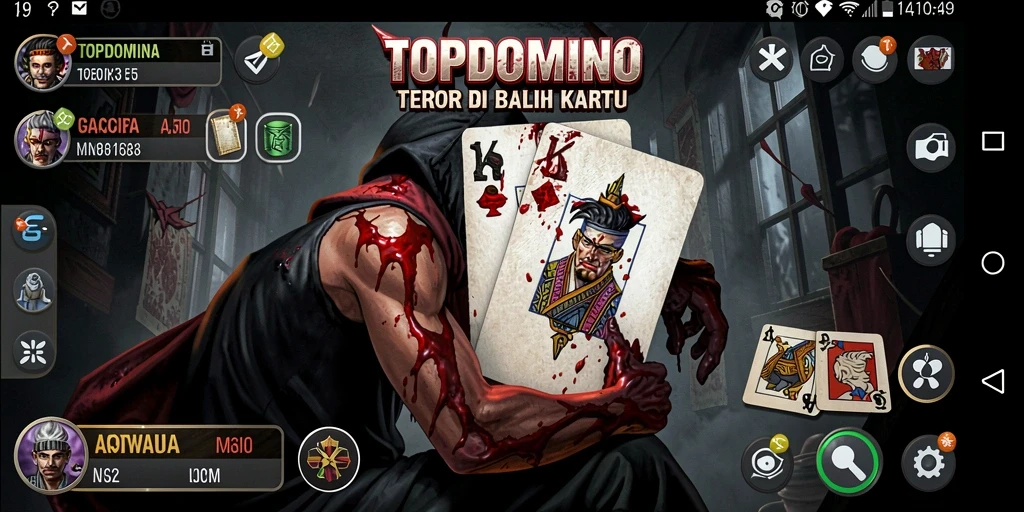 Tampilan gameplay menegangkan di dunia kegelapan TOPDOMINO.