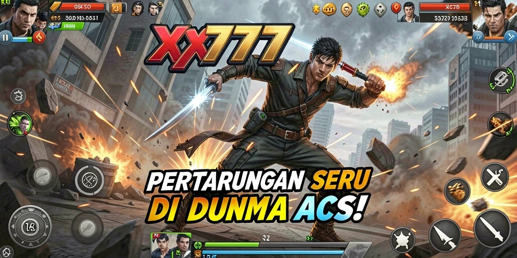 Screenshot menunjukkan aksi pertarungan seru di XXX777.